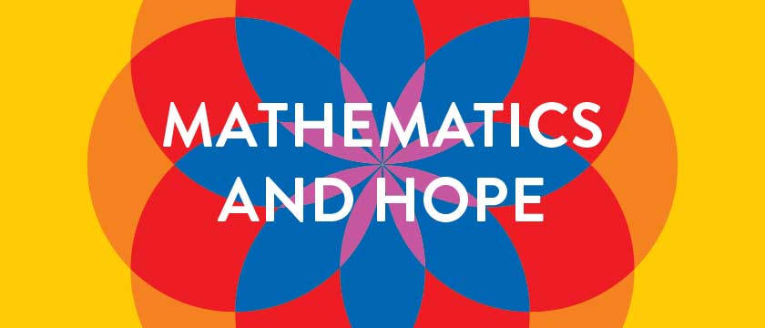 A colorful lotus-like pattern made from eight circles rotated around a point on their circumference